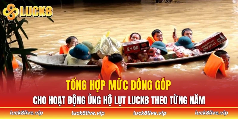 Tổng hợp mức đóng góp cho hoạt động ủng hộ lụt LUCK8 theo từng năm